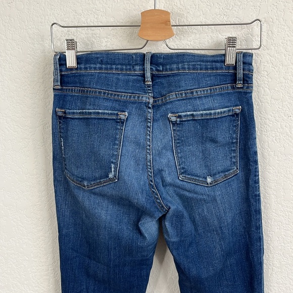 Frame Denim Le High Skinny Walgrove Distressed Jeans Raw Hem Knee Rips - Picture 5 of 10